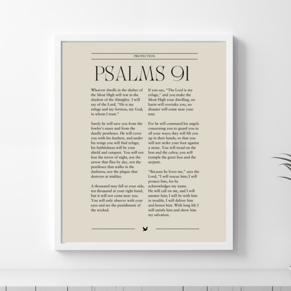 Psalms 91 – Christian Wall Art of Protection and Comfort - Image 3