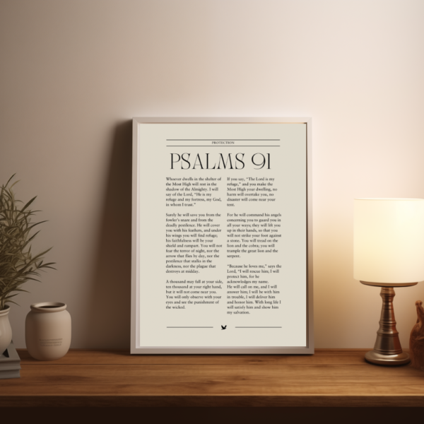 Psalms 91 – Christian Wall Art of Protection and Comfort - Image 4