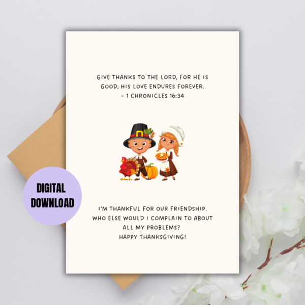 1 Chronicles 16:34 thanksgiving printable card - Image 3