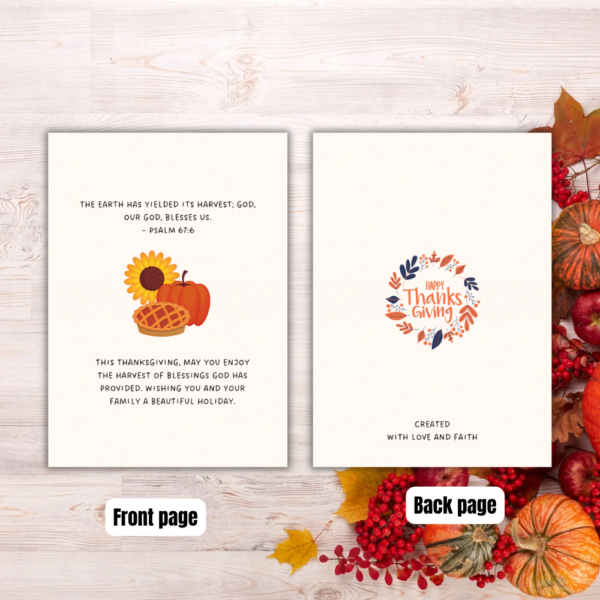 Psalm 67:6 thanksgiving printable card - Image 2