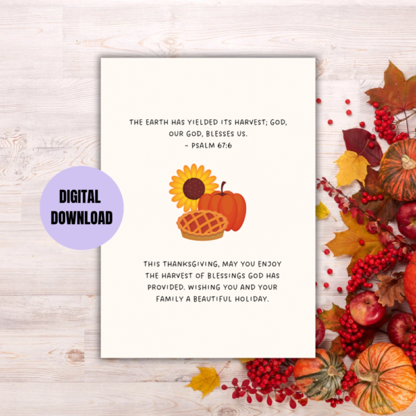 Psalm 67:6 thanksgiving printable card - Image 3