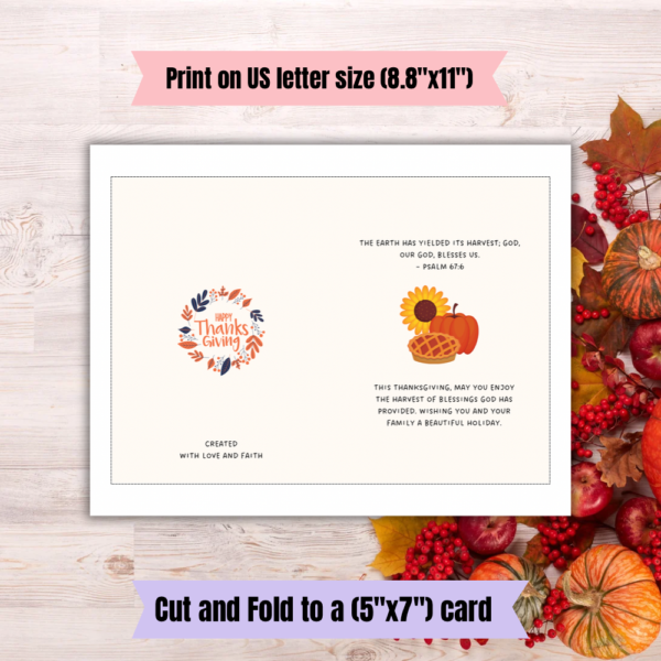 Psalm 67:6 thanksgiving printable card - Image 4