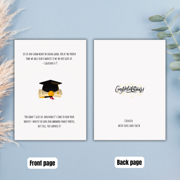 Galatians 6:9 printable Graduation Card - Image 2