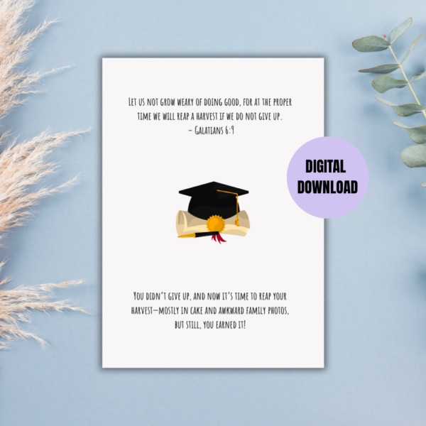 Galatians 6:9 printable Graduation Card - Image 3