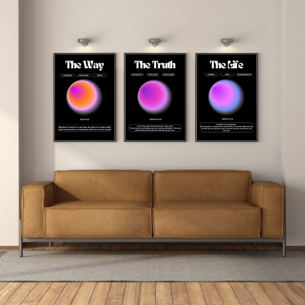 The Way, The Truth, The Life Christian Wall Art Set - Image 4